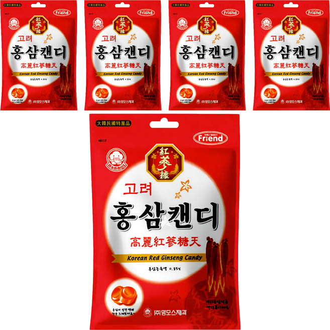 mAmmos 紅蔘糖, 80g, 5袋