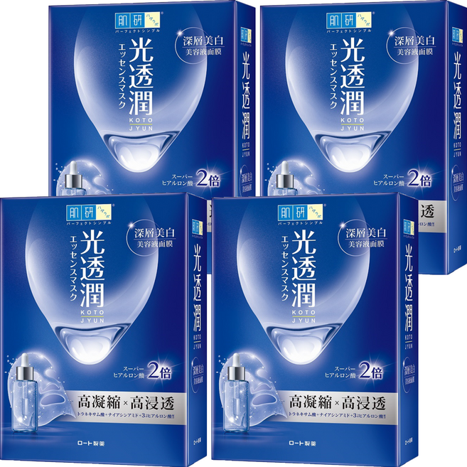 HADALABO 肌研 台灣公司貨 光透潤深層美白面膜 25ml, 4盒, 6片