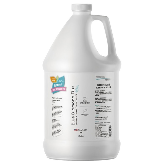 CONNEXION 藍鑽白毛洗毛精 犬貓用, 3.785L, 1桶