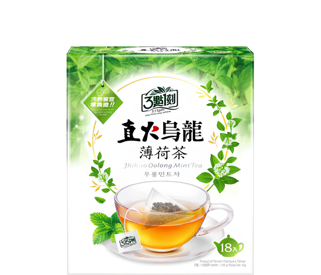 3點1刻 直火烏龍 薄荷茶, 2.5g, 18包, 1盒