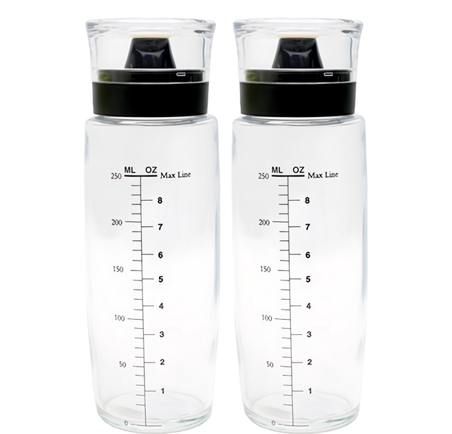 SINOGLASS 矽膠玻璃油罐 黑色, 300ml, 2個