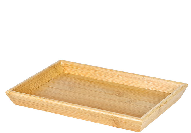 Quasi 竹藝碳化竹角型托盤 高溫炭化 防蟲防潮 經久耐用, 原木色, 1個