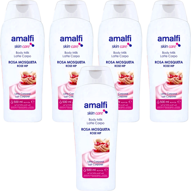amalfi AMALFI 麝香玫瑰果油嫩白淨膚乳 身體乳液, 500ml, 5瓶