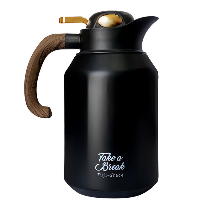 FUJI-GRACE 富士雅麗 316不鏽鋼快開咖啡保溫壺, 黑色, 1.7L, 1個