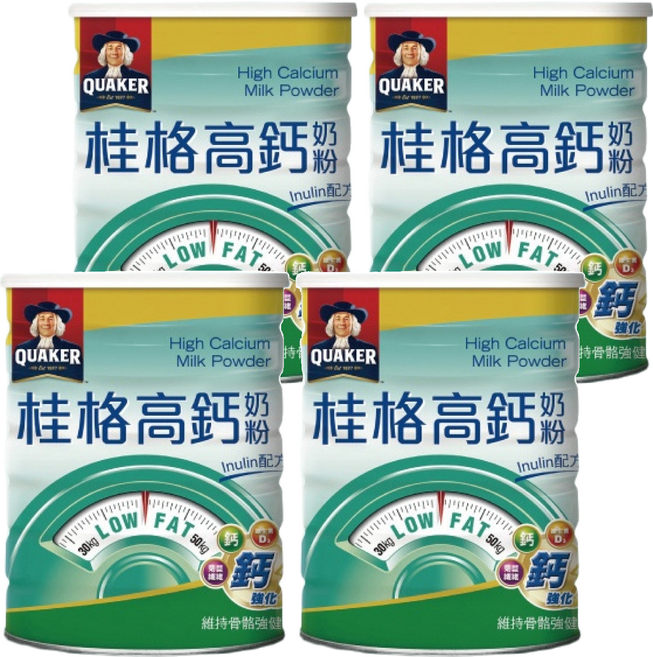 QUAKER 桂格 高鈣奶粉 Inulin配方, 750g, 4罐