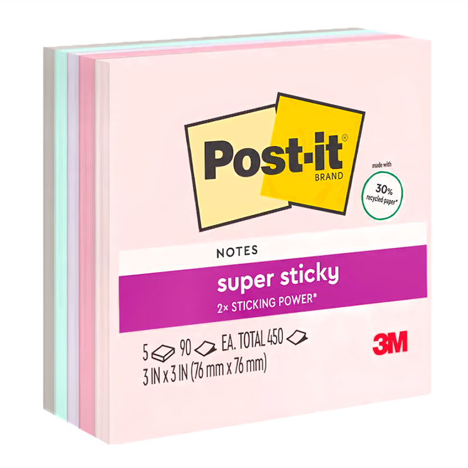 3M Post-it 利貼 狠黏便條紙紙磚, 654-5SSWP, 450張, 1組