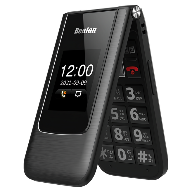 Benten 奔騰 4G LTE 雙螢幕手持式行動電話, 黑色