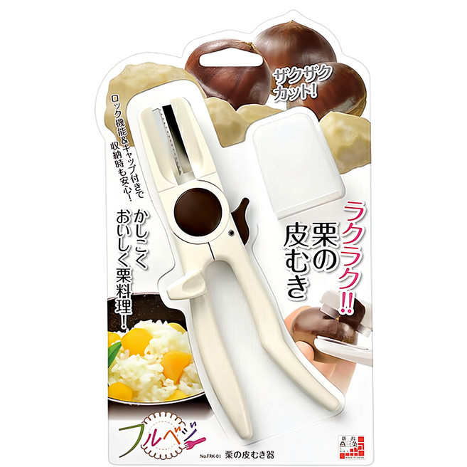 SHIMOMURA 下村 Fru-Veggie 蔬菜栗子削皮器 FRK-01 18.5 x 6 x 3.5cm, 1個, 白色