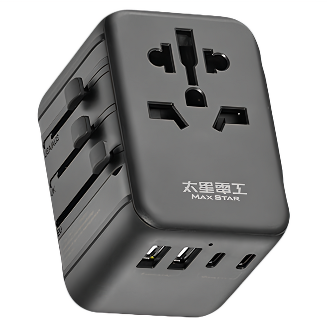 MAX STAR 太星電工 PD35W旅行用插座 5USB 2A3C AA304 多國通用插頭 快速充電, 1個