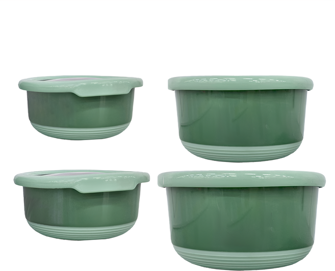 不鏽鋼密封保鮮碗4件組 顏色隨機, 4件, 1組