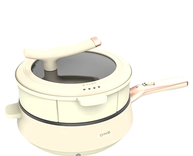 DIKE 4L陶瓷多功能電炒蒸鍋 1200W大火力 28.5公分大口徑, HKE130