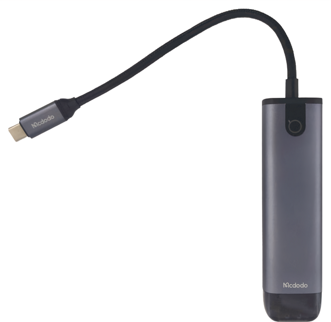 Mcdodo 麥多多 智享系列 六合一 USB-C HUB多功能集線器 USB3.0 x 2 + HDMI + PD + TF + SD 鋁合金材質, 黑色, 1個