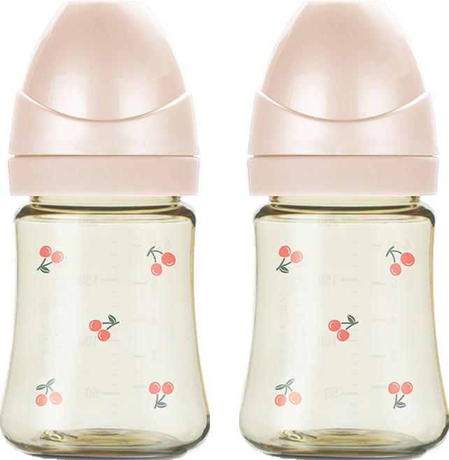 GROSMIMI PPSU奶瓶 無奶嘴, 櫻桃玫瑰金色, 200ml, 2個