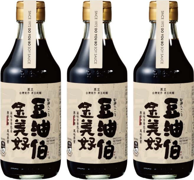 豆油伯 金美好無添加糖釀造醬油, 300ml, 3瓶