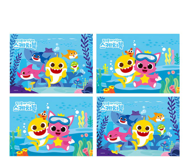 pinkfong 碰碰狐 可撕式寫生素描本 4入組, 345 x 248mm, 30張, 1組