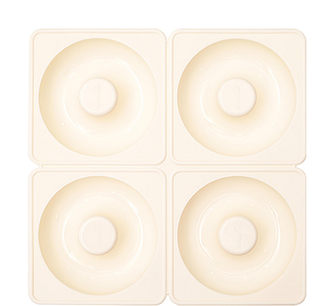 sillymann 4格甜甜圈矽膠模具 WSK5631, 奶油米色, 1個