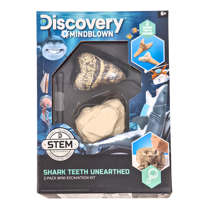 Discovery 鯊魚牙齒迷你挖掘套組 6歲以上, 鯊魚牙齒 沙色, 490g, 1組