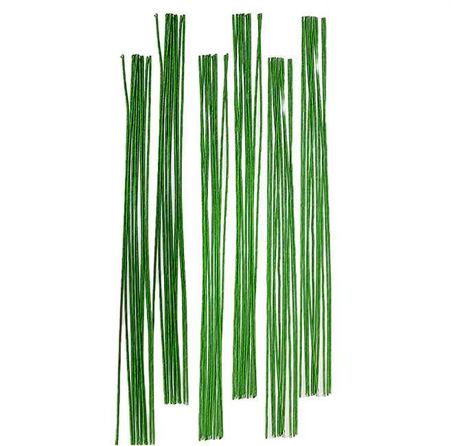 MaDaKkuMi 花藝工藝紙包鐵絲 20號, 60入, 鐵絲 綠色 + 小袋 顏色隨機