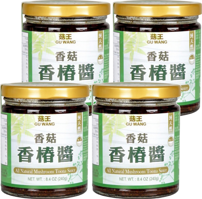 菇王 香菇香椿醬 特殊製作去除香椿腥味 獨門配方 鮮香味美, 240g, 4罐