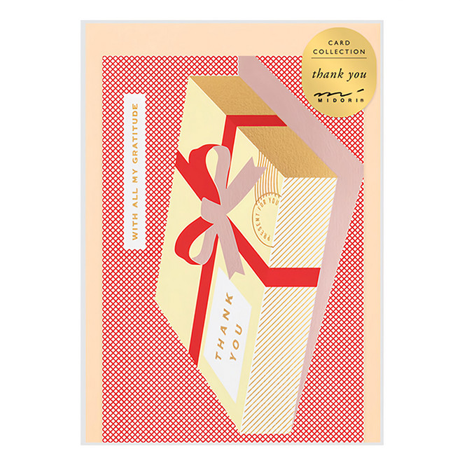 日本 MIDORI 彩色金箔卡片 88636, 花束 多色, 1張