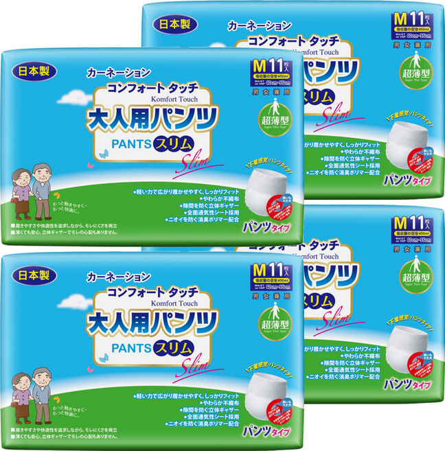 康乃馨 健護 超薄型健護成人照護褲, M, 11片, 4包