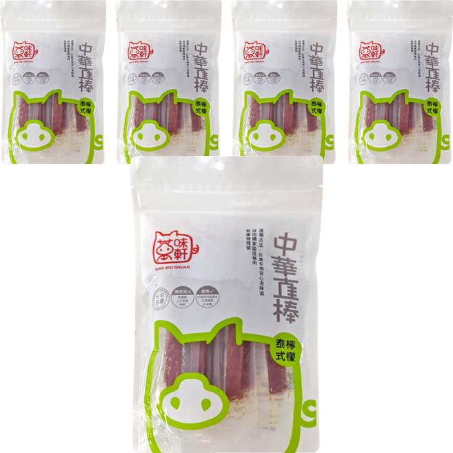 萬味軒 中華直棒 泰式檸檬豬肉乾, 120g, 5包