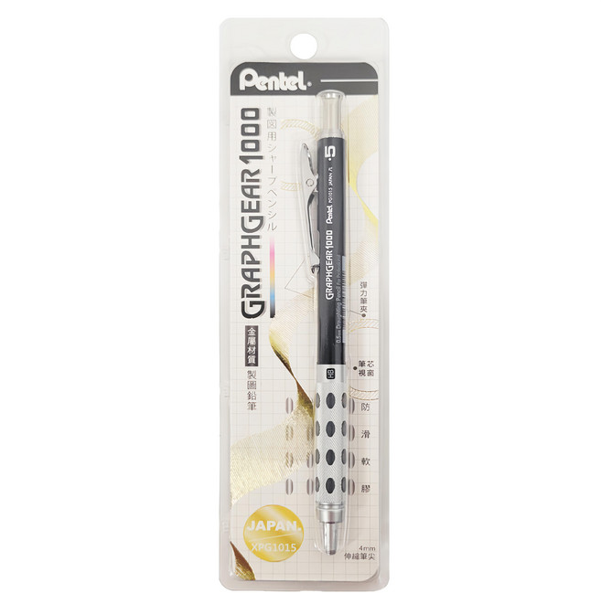 Pentel 飛龍文具 GRAPHGEAR 製圖鉛筆 金屬材質, 4mm, 1支