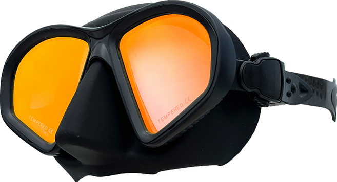 ButterFly Fish 蝴蝶魚 潛水面鏡 附收納盒 MK2301, 黑金鍍膜