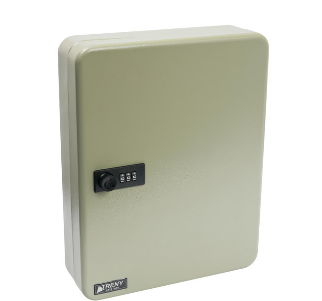 TRENY 密碼鑰匙保管/鑰匙管理盒 93支, 灰綠色, 1個