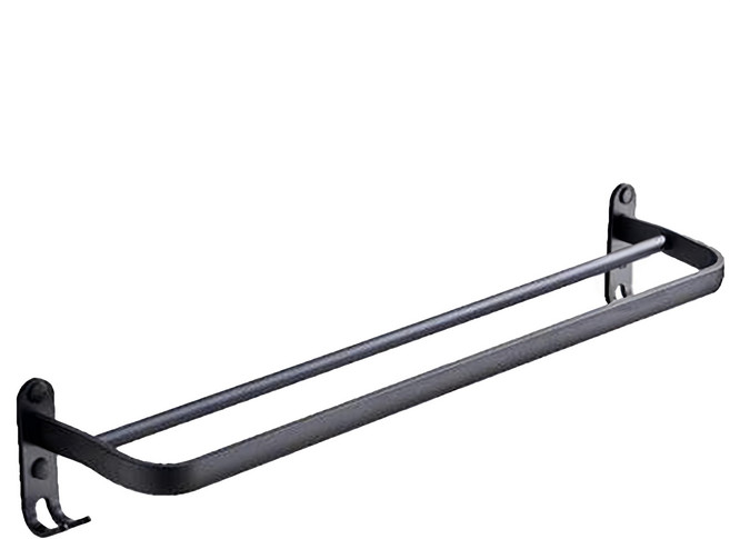 浴室毛巾架 雙桿, 黑色, 1個