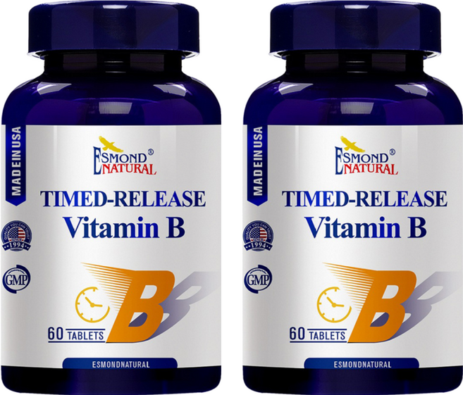 ESMOND NATURAL 愛司盟 緩釋型維他命B群加強錠 純素, 60顆, 114g, 2罐