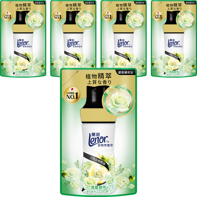 Lenor 蘭諾 衣物芳香豆 清晨草木 補充包, 440ml, 5包