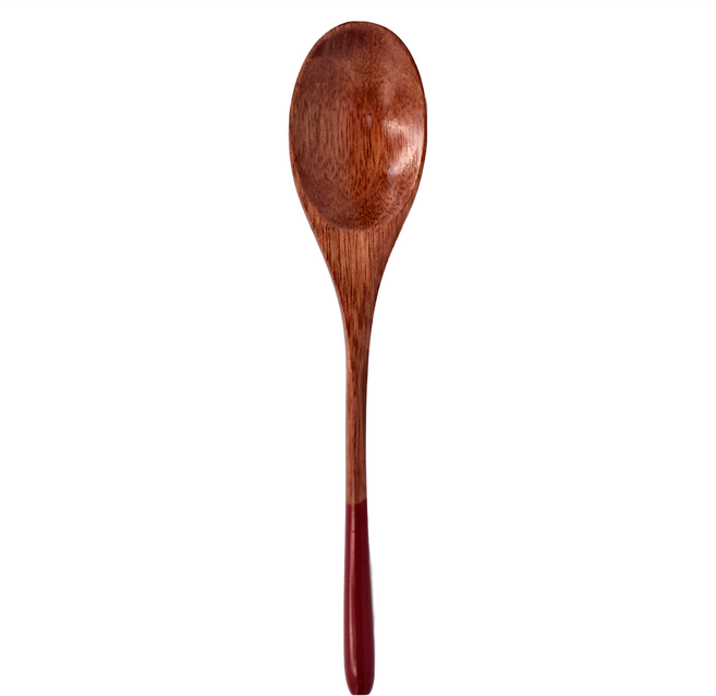 小匙 佐和陶瓷 13.5cm, 赤漆木色, 1支
