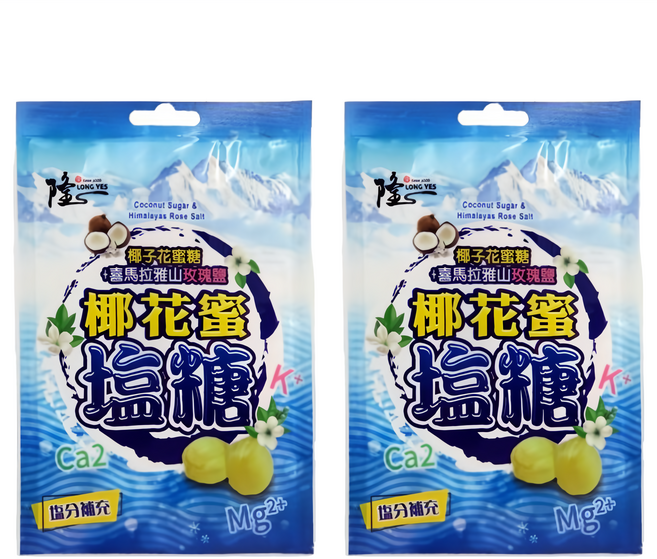 Longyes 隆一 椰花蜜玫瑰鹽糖, 100g, 2包
