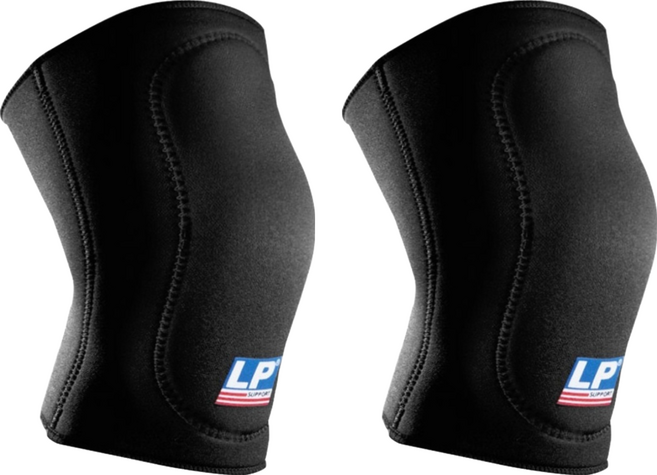 LP SUPPORT 運動防護系列 吸震防護墊膝護套 707, 黑色, 2盒