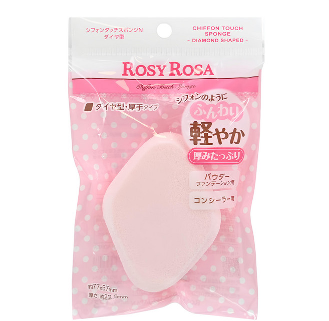 ROSY ROSA 乾濕兩用戚風粉撲厚 7.7 x 5.7 x 2.25cm, 菱形, 1個