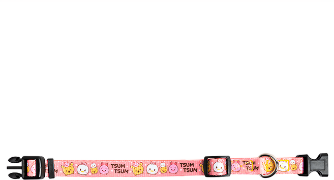 TSUM TSUM 寵物頸繩 BF019-1 30~43 x 1.5cm TSUM 家族粉 可愛寵物外出項圈, 1條