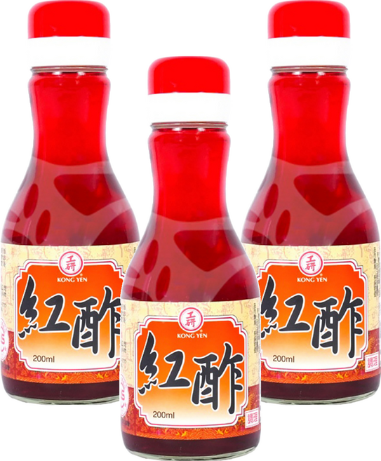 KONG YEN 工研 紅醋, 3瓶, 200ml