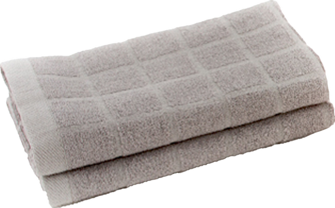 SHING LONG TEXTILE 台灣興隆毛巾 方格超吸水毛巾 92g 76 x 33cm, 尊貴灰, 2條