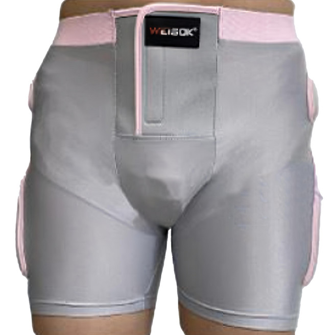 感恩使者 防撞褲 護臀保腰 萊卡布EVA材質 全方位保護 灰色粉邊, 1個