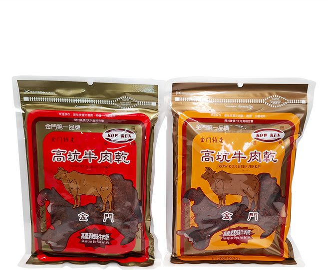 高坑 高粱酒原味牛肉乾 + 高粱酒辣味牛肉乾, 1組