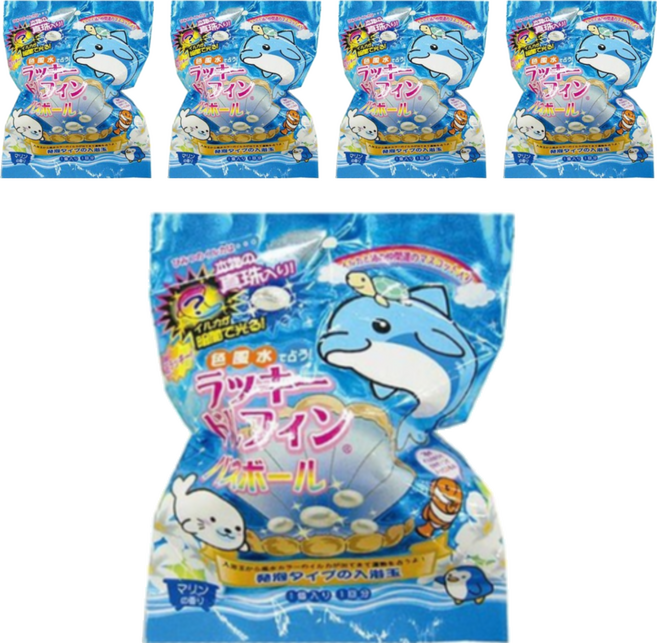 日本 nol 海豚入浴球 內含海豚公仔 共7種 隨機出貨, 80g, 5包