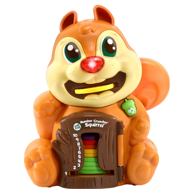 LeapFrog 跳跳蛙 Number Crunchin' Squirrel 貪吃小松鼠 感知開發玩具 2歲以上, 混和顏色, 1個