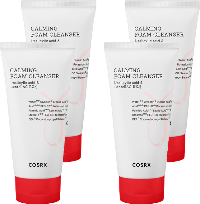 COSRX 台灣公司貨 AC Collection 舒緩泡沫洗面乳 水楊酸和積雪草, 150ml, 4條