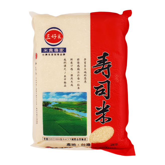 三好米 壽司米, 二等米, 3kg, 1包