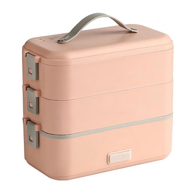 RW 多功能電便當盒 3層, 粉色, 1個