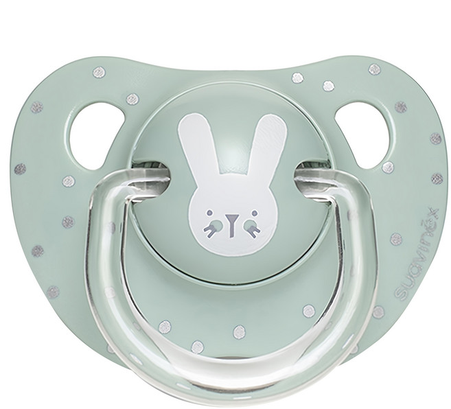 suavinex 蘇維妮 Hygge 兔子款矽膠奶嘴, 18個月以上, 綠色條紋兔子, 1個