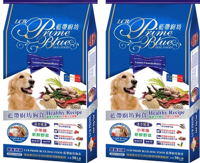 LCB 藍帶廚坊 全犬狗食, 小羊排新鮮野菜, 13.6kg, 2袋