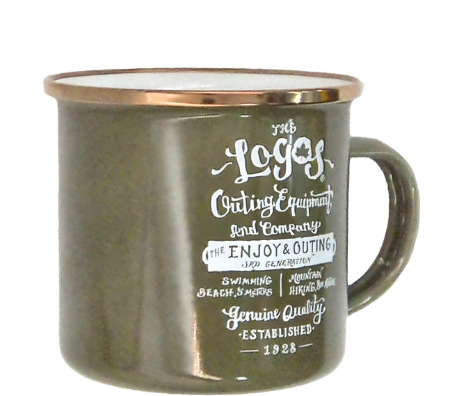 LOGOS 經典琺瑯杯 LG81280061 12 x 9 x 8cm 360ml 140g, 橄欖綠, 1個