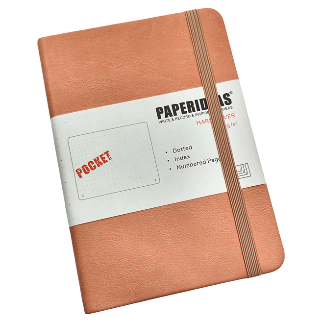 PAPERIDEAS A6 硬皮 188頁 點陣筆記本, 裸粉色, 1本